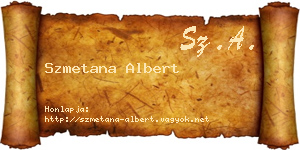 Szmetana Albert névjegykártya